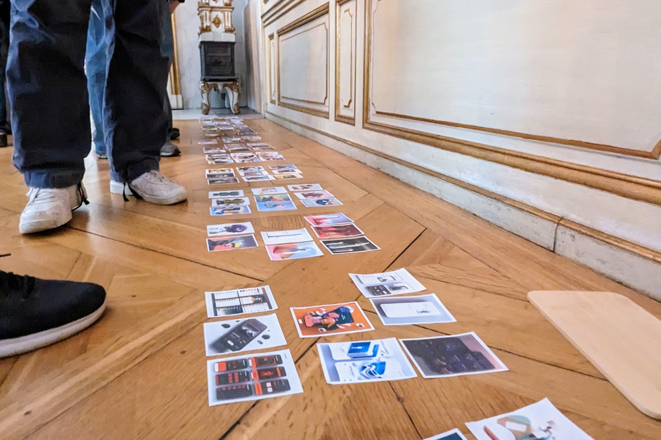 Postacards on the floor